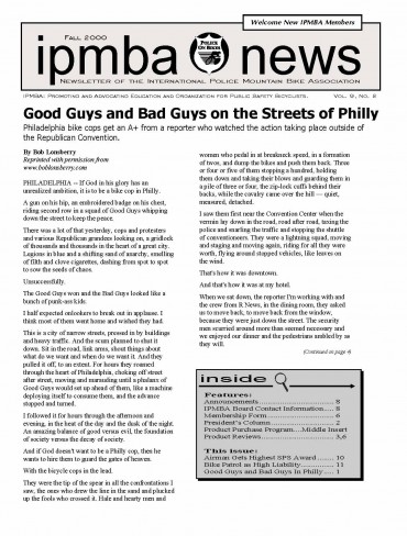 IPMBA News Vol. 9 No. 2 Fall 2000