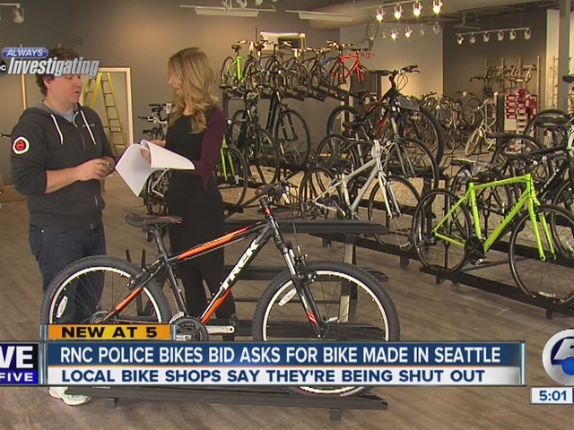 Invitation to bid on RNC police bikes requests specific bike model made in Seattle