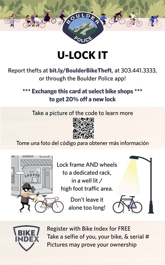 Boulder, CO presenting the unified front needed to reduce bike theft