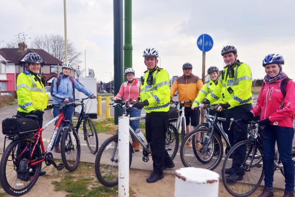 Police on their bikes in training to build roads confidence
