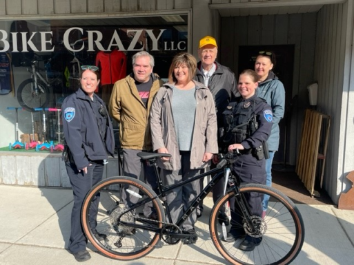 Bluffton Lions gift new bicycle for female police officers