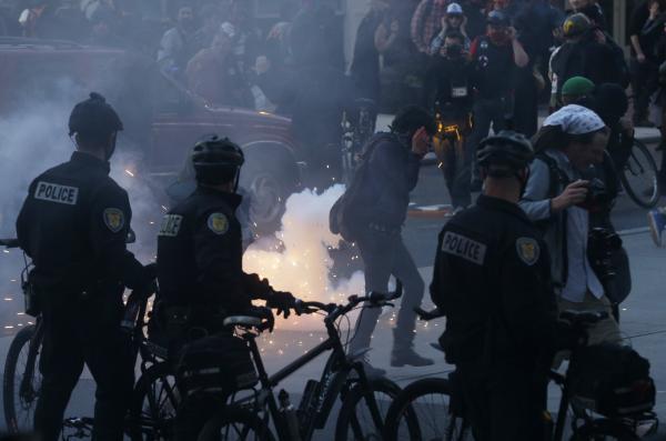 Seattle Police Mount Their Bikes And Prepare For A May Day Ride