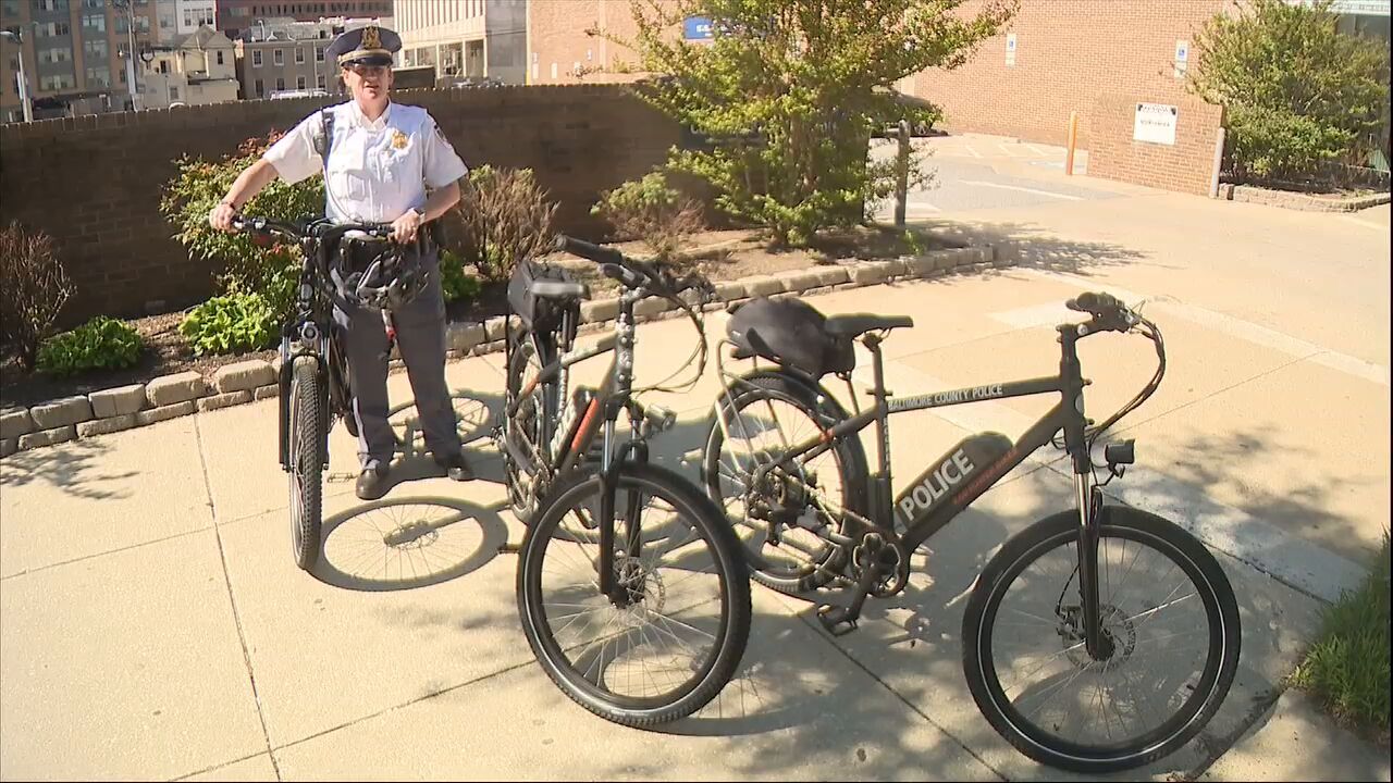 Police in Towson patrolling on new electric bikes donated by local restaurants