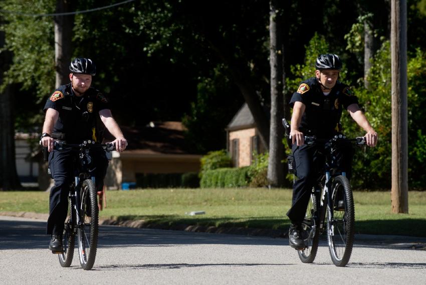 White Oak police officers ditch patrol cars for bicycles