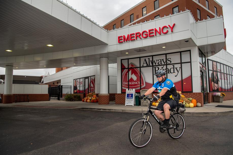 Why officers are now riding bikes around the Fort Hamilton Hospital campus