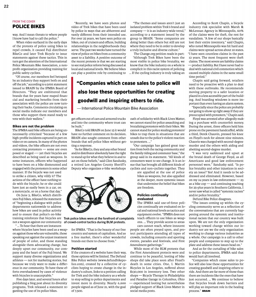 Use of Police Bikes Creates Debate within the Industry